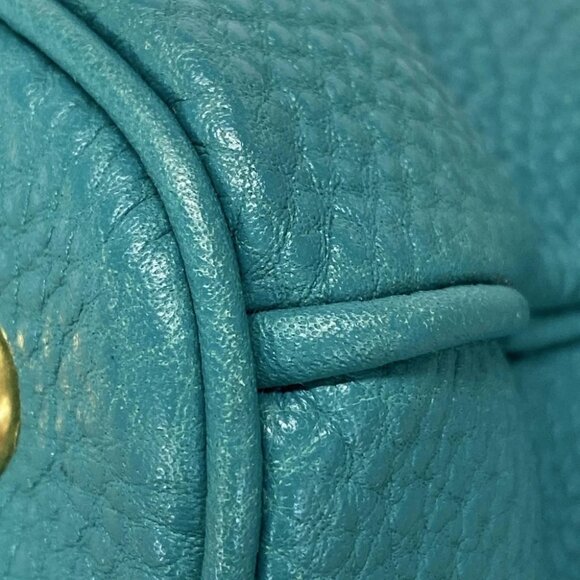 Auth PRADA Turquoise Leather Tote Bag - Picture 8 of 14